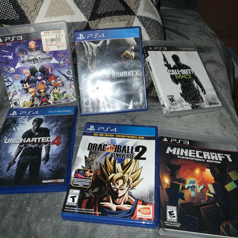 Sony PS4 Game Lot with Blue Cases Featuring Dragon Ball Xenoverse 2